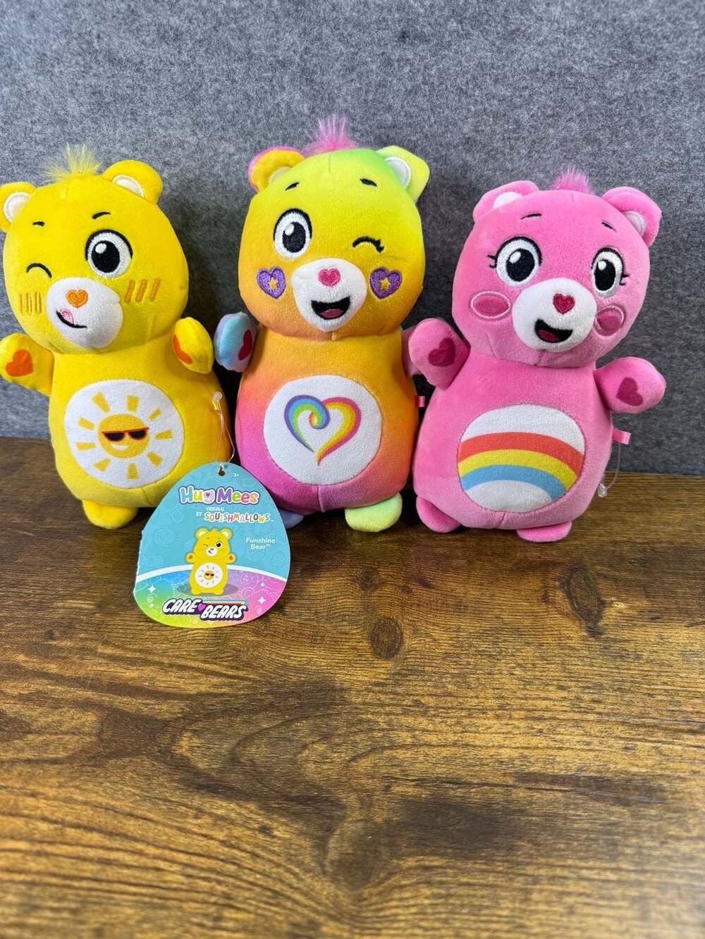 Care Bears HugMees Squishmallows Plush Soft Toy Set (Funshine Bear, Togetherness